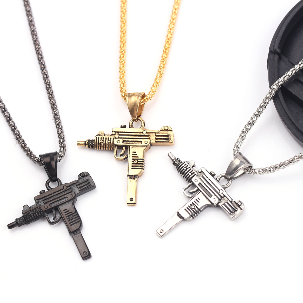 Men Accessories Jewelry - قلادة على شكل مسدس أوزي -