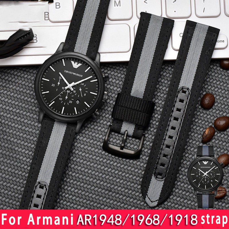 Men'S Accessories Armani - حزام ساعة من النايلون لسلسلة أرماني