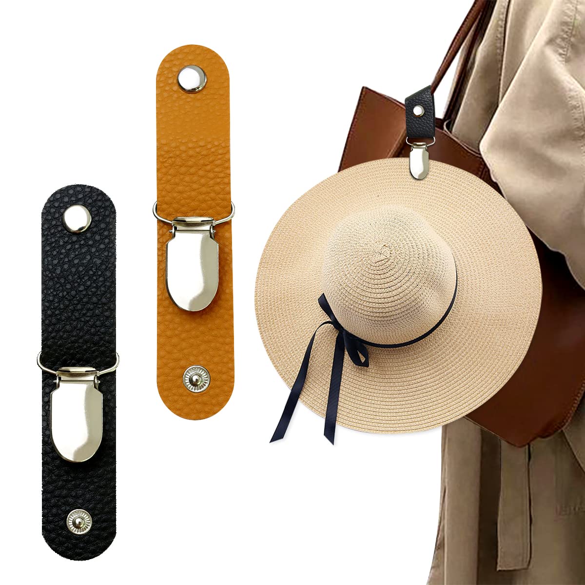 Men'S Accessories Holder - مشبك قبعة من الجلد الصناعي للسفر،