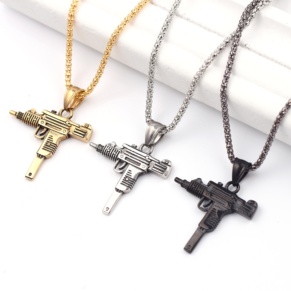 قلادة على شكل مسدس أوزي - مجوه - مراجعة Men Accessories Jewelry وسعره