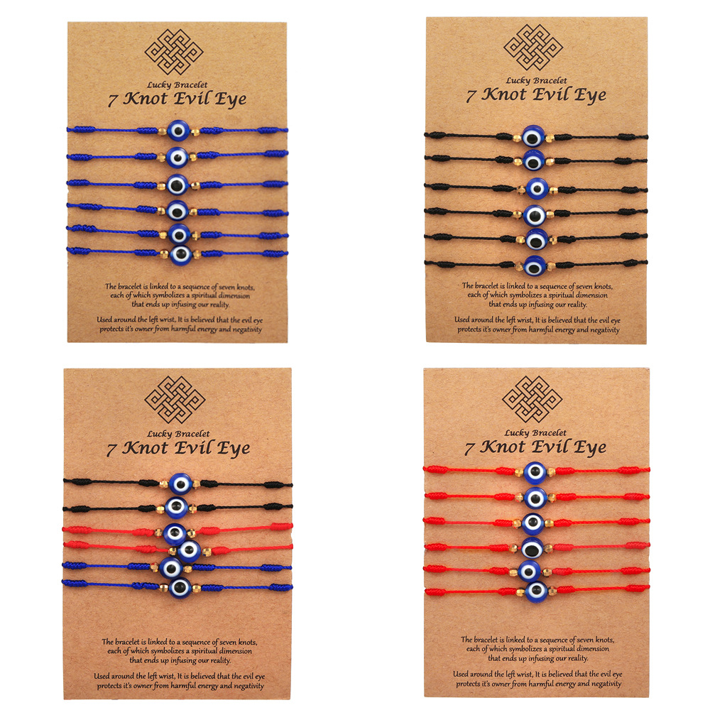 6 قطعة الأزرق عين الشر أساور م - مراجعة Men Accessories Evil Eye وسعره