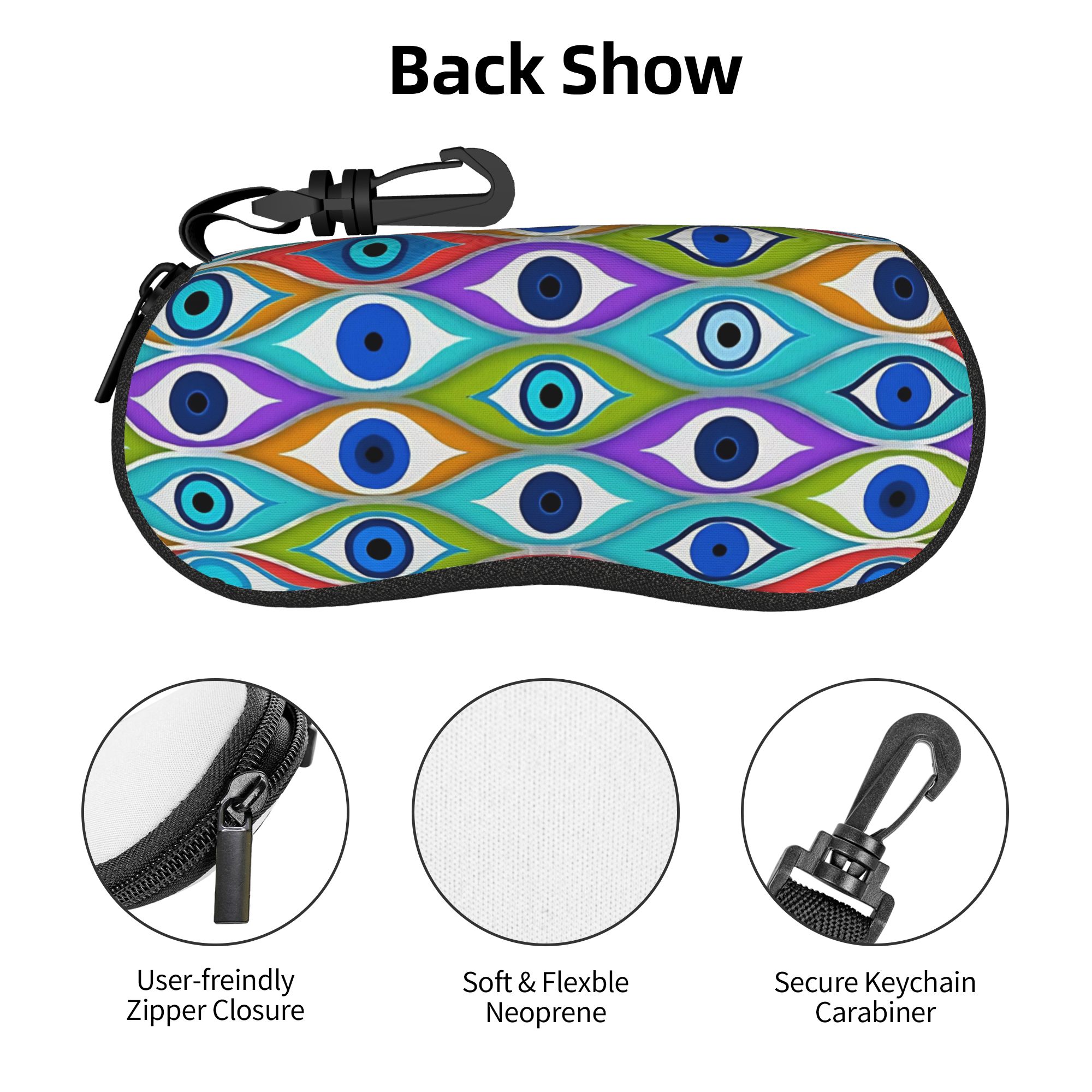 حافظة نظارات ملونة بنمط العين  - مراجعة Men Accessories Evil Eye وسعره