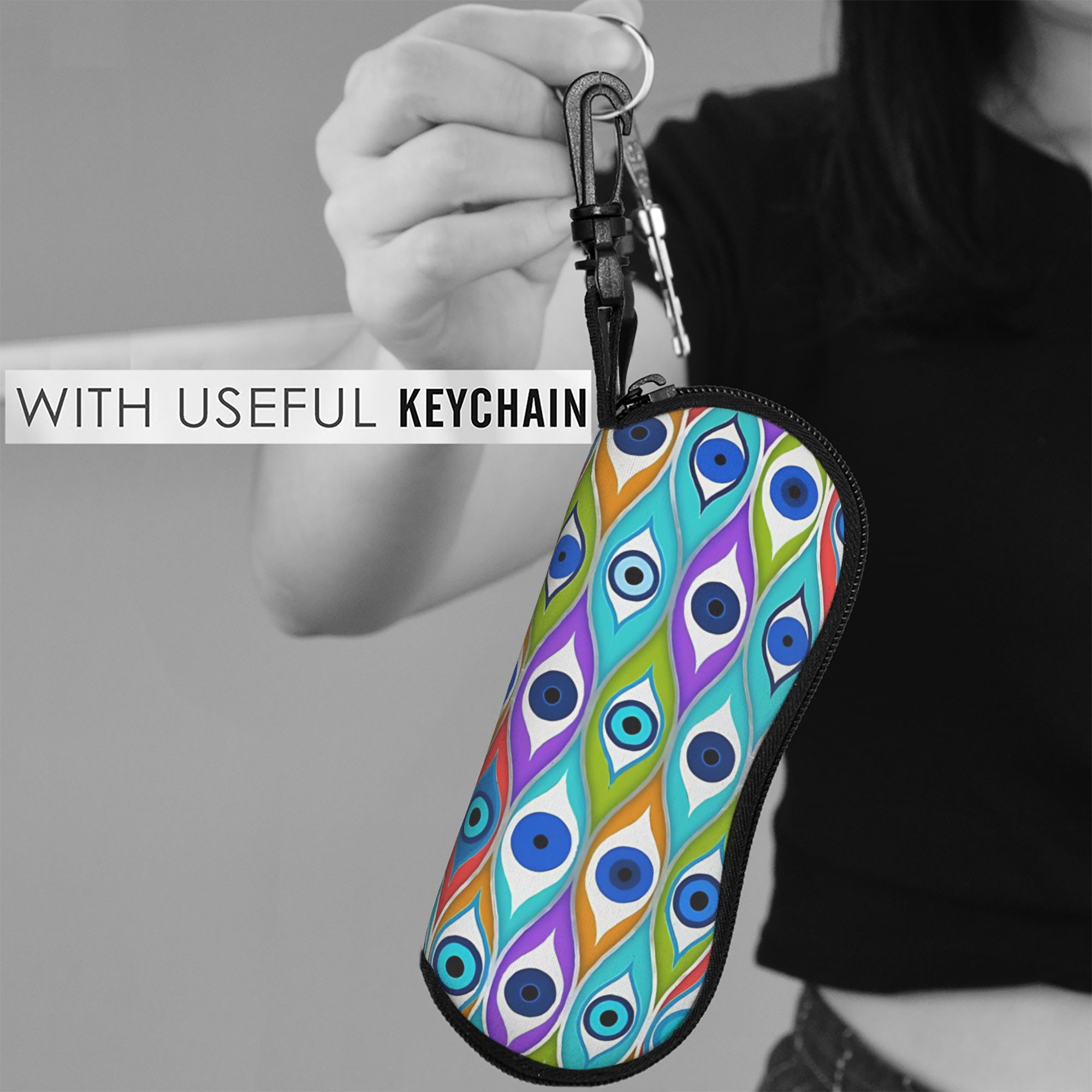 حافظة نظارات ملونة بنمط العين  - مراجعة Men Accessories Evil Eye وسعره