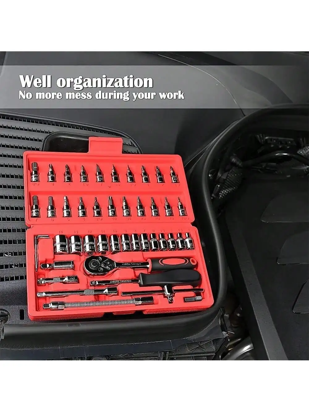 طقم مفاتيح ربط بسقاطة 46 قطعة  - مراجعة Men'S Accessories Rack وسعره
